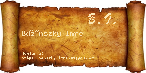 Bánszky Imre névjegykártya