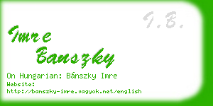 imre banszky business card