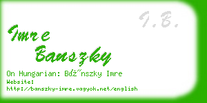 imre banszky business card